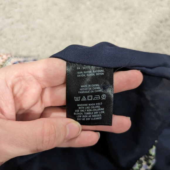 Maeve Anthropologie blue and red long sleeve printed dress size Medium - Picture 8 of 10